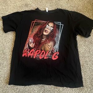 Black Graphic T-Shirt with Karol G Design